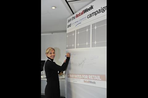 Vanessa Gold shows support for Retail Week's Fair Rates for Retail campaign